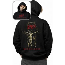 Fuddy Moda Unisex Slayer Repentless Sırt Baskılı Kapüşonlu Sweatshirt, Oversize Rock Band Temalı Hoodie