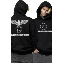 Fuddy Moda Unisex Rammstein Sırt Baskılı Kapüşonlu Sweatshirt, Oversize Rock Band Temalı Hoodie