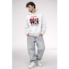Fuddy Moda Unisex Red Hot Silly Peppers Baskılı Kapüşonlu Sweatshirt, Oversize Funny Rock Band Temalı Hoodie