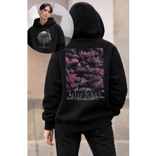Fuddy Moda Unisex Oversize Rock Band Sleep Flamingo Sırt Baskılı Kapüşonlu Sweatshirt
