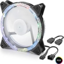 Uravas Store Kasa Fanı Kristal Rgb 12 cm - Siyah ND2662