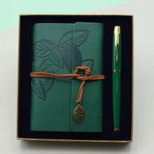 Uravas Store Yeşil Renk Defter Kalem Kutulu Set