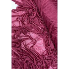 Uravas Store Yağmur Damlası Simli Abiye Elbise Şallık Tül Kumaş Bordo 23