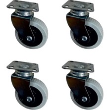 Uravas Store Furç Tablalı Bilyalı Teker - 20X50 - Gri HKS176 - 4 Adet