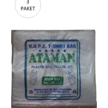 Uravas Store Kalın Şeffaf Atlet Poşet Orta Boy 27X47 cm 1 kg (3 Paket-Takriben 435 Adet)
