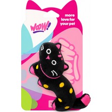 Baron Pet Wow Kedi Oyuncağı Peluş Siyah Kedi Figürü Puantiyeli Yumuşak Sarılma Oyuncağı