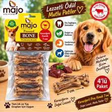 Baron Pet Majo Karaciğerli Pres Kemik 7 cm 4 Lü Paket Köpek Çiğneme Ödülü Doğal Sığır Eti