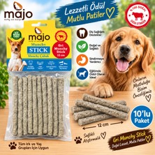 Baron Pet Majo Gri Munchy Stick Köpek Çubuk Ödülü 12 cm 10 Lu Paket Doğal Sığır Eti Çiğneme Ödülü