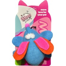 Baron Pet Wow Kedi Oyuncağı Çek Bırak Peluş Fare Renkli Keçe Kanatlı Ponponlu Hareketli Oyuncak