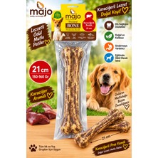 Baron Pet Majo Karaciğerli Pres Kemik 21 cm 150-160 gr Tekli Köpek Çiğneme Ödülü Doğal Sığır Eti