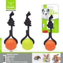 Baron Pet Nunbell Köpek Oyuncağı Ipli Kauçuk Top 7 cm Yüzen Atma Fırlatma Eğitim Topu