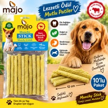Baron Pet Majo Sarı Munchy Stick Köpek Çubuk Ödülü 12 cm 10 Lu Paket Doğal Sığır Eti Çiğneme Ödülü