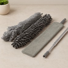 Renas Store 3'lü Toz Alma Seti - Uzayan Saplı Esnek Başlıklı (43-205 Cm)