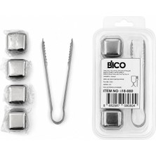 Renas Store 5pcs = 4 Küp - Maşa Küp Şekli Metal Buzluk