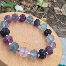 Nun Stone Florit Doğal Taş Bileklik 16-18CM