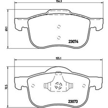 Brembo P86016 Ön Balata Volvo S60 (00-10) S80 (98-06) V70 (97-07) XC70 (00-07) S70 (97-00) 8634921-8623861-31262503-WVA23072