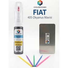COLORGUARD FIAT 405 Okyanus Mavisi Rötuş Seti - 2 si 1 Arada İğne ve Fırça Uçlu Şişe, Rötuş Çeliği ve Rötuş Çubuğu