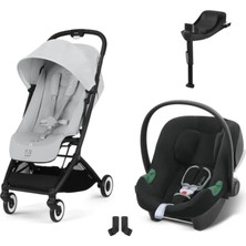 Cybex Orfeo Travel Sistem | Black Fog Grey & Aton B2 Bazalı Volcano Black