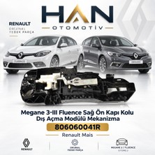 Motovex Mais Megane 3-Iıı Fluence Sağ Ön Kapı Kolu Dış Açma Modülü Mekanizma 806060041R -Renault Mais