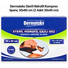 Dermateks Steril Hidrofil Kompres Bez 30X80 cm (2 Adet 30X40 Cm) 50 Adet
