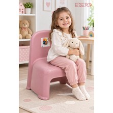 Esero Çocuk Sandalyesi Kaymaz Tabanlı Plastik Bebek ve Çocuk Koltuğu Ergonomik Dayanıklı 37X59X34 cm – Pembe