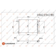 Eurorepar 1682234780 Klima Radyatörü (Kondenseri) Chevrolet Aveo-Kalos 1.2i-1.2i 8V (02-05) 96469288-96539632-96834082