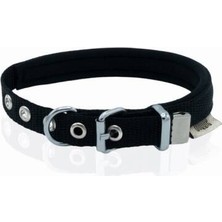 TeknoKapsül Konfor Dokuma Köpek Boyun Tasması Siyah 1,5X20 25 cm