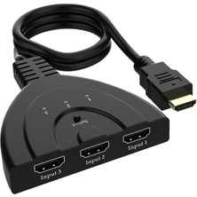 Renas Store PM-17229 3 Giriş 1 Çıkış HDMI Switcher Çoğaltıcı Toplayıcı Aparat 30 cm Kablolu Seçme Düğmeli