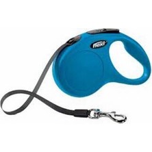 TeknoKapsül New Classic Otomatik Şerit Köpek Gezdirme Tasması Medium 5 mt Mavi