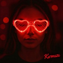 Renas Store Kırmızı LED Işıklı Kalp Gözlük – 3 Modlu Parti - Glow Gözlüğü
