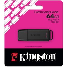 Kingston Kıngston DTXG2/64GB USB 3.2 Datatraveler Exodia Gen 1 Flash Bellek (Siyah)