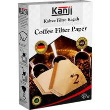 TeknoKapsül Kanji Kahve Filtre Kağıdı 80'li Ebat: 1x2 No: 2 | Coffee Filter Paper | Kahverengi. Ağartılmamış. Doğal Kağıt | Alman Kalitesi