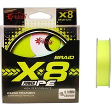 Captain X8 Power Pe 8 Örgü Spin Ip Misina 150MT Lemon Yellow Standart 0.10 mm