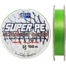 Asso 4x Ultralight Games Ip Misina Fluo Green 0.3PE-2.1KG-0.090MM-150M