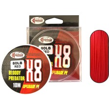 Captain Hook Line 8x Upgrade Pe Bloody Predator Jigging Assist Ipi 10MT Kırmızı-Pembe 100 Lbs