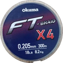 Okuma Ft-*4 Braided Line 300 mt Grey Örgü Ip 0,235MM