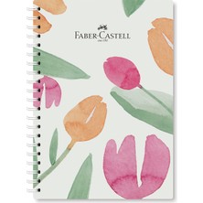 Faber-Castell Karton Kapak,flowers DEFTER,100 Y,kareli,80 gr Kağıt,spiral,1 Adet Karma Renk Gönderilir