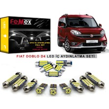Femex Fiat Doblo D4 Modeli için Parlak Beyaz LED İç Aydınlatma Ampul Seti  Femex Enerji Tasarruflu