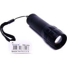 Pileli Store Zoom Odaklamalı LED El Feneri Ayarlanabilir Işık Güçlü Aydınlatma Yüksek Performans BM-309