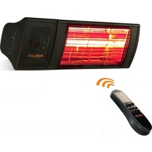 Goldsun Kumandalı Infrared Elektrikli Isıtıcı 2000w IP55 Suya Dayanıklı Siyah Dış Mekan Kullanımı