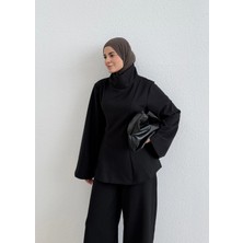 Moda Aksa 9207 Gnş Yk Uzun Kol Blz Takım Siyah