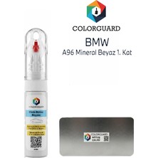 COLORGUARD BMW A96 Mineral Beyaz 1. Kat İğneli ve Fırçalı Özel Tasarım Şişe Rötuş Boyası ve Profesyonel Rötuş Çeliği Seti