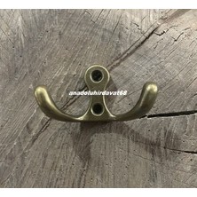 Dmr Antik Sarı Ikili Mini Askı Kalın Çiftli Bardak Askı Vestiyer Takı Askısı 55*30MM 6lı