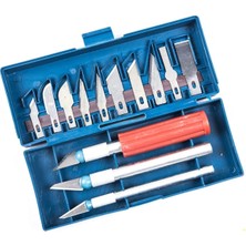 Durukar Buffer® Zanaat 16 Parça Hobi Gravür Ahşap Heykel Çömlek Oyma Şekil Verme 13 Maket Bıçak Neşter Seti