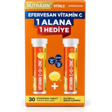 Nutraxin Efervesan - Vitamin C-D-Zınc 15 Efervesan Tablet - 1 Alana 1 Bedava