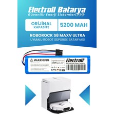 Electroll Roborock S8 Maxv Ultra Uyumlu Batarya (Orijinal Kapasite) 5200MAH Robot Süpürge Bataryası