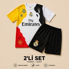 Sonvadi Ronaldo Özel Tasarım Sarı Çocuk Futbol Forması 2'li Set Forma - Şort