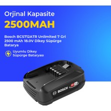 Ümit Maker Bosch BCS712ATR Unlimited 7 Gri 2500 Mah 18.0V Dikey Süpürge Batarya