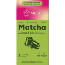 TeknoKapsül Nespresso Uyumlu Çilek Vanilya Aromalı Matcha Kapsül 8'li - Premium Matcha Çayı