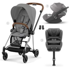 Cybex Mios & Cloud T & Anoris T Plus Travel Sistem | Chrome Brown Grey
